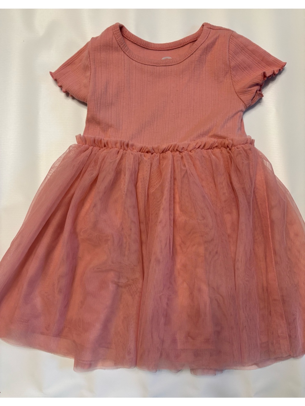 wonder nation Coral Tulle Ruffled Waist Party Dress